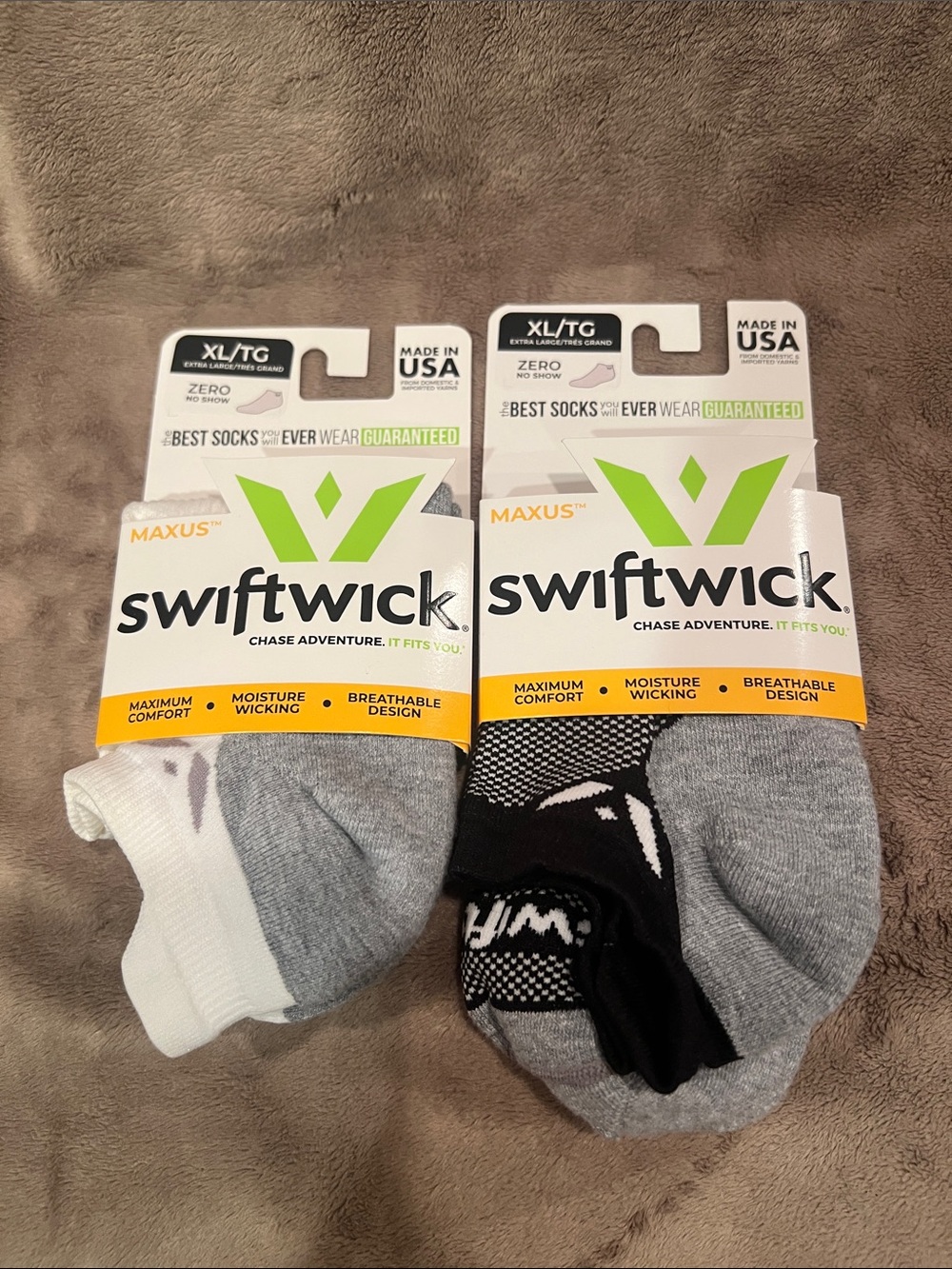 Swiftwick Maxus Men's Performance Socks - Gray & Black (2-Pack)